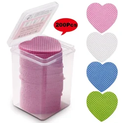 Lingettes en coton non pelucheuses pour dissolvant de vernis à ongles, papier nettoyant pour pointes de gel UV en forme de cœur, outils de livres d'art de vernis N64.200 pièces