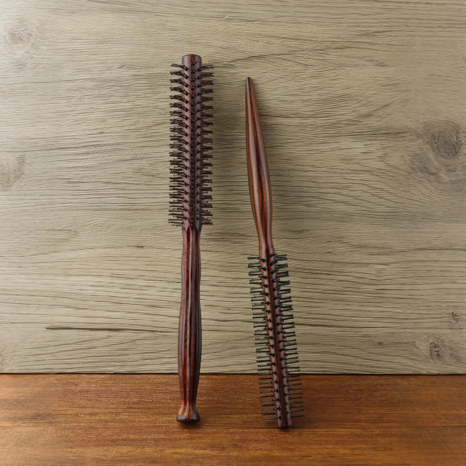 2-teiliges professionelles Haarstyling-Bürstenset aus Holz, runde Bürste, Entwirrbürste, Volumenbürste, Haarbürste für Friseure und den Heimgebrauch. – Detail 16
