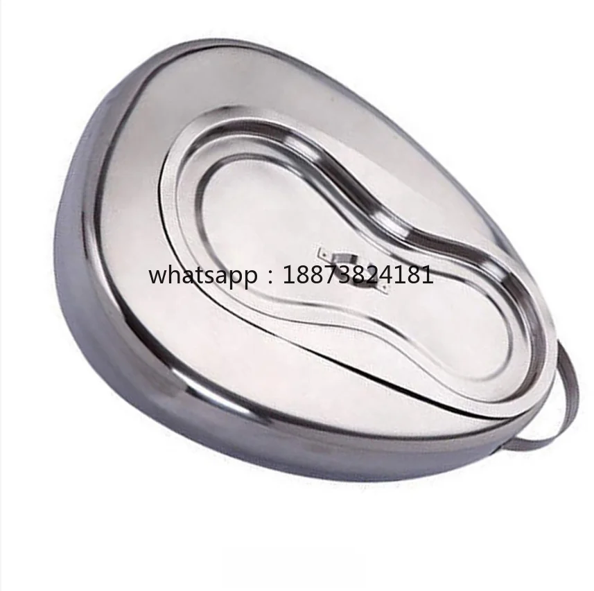High Quality Hospital Bed Stainless Steel Bedpan Basin Bed Pan Portable Handheld Urinal Bed Pan with Lid fast