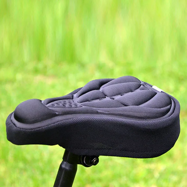 3D Memory Saddle Seat Cover 29cm X 17cm Black Ergonomic Non Slip Adjustable Drawstring Soft Comfort Cycling Accessories