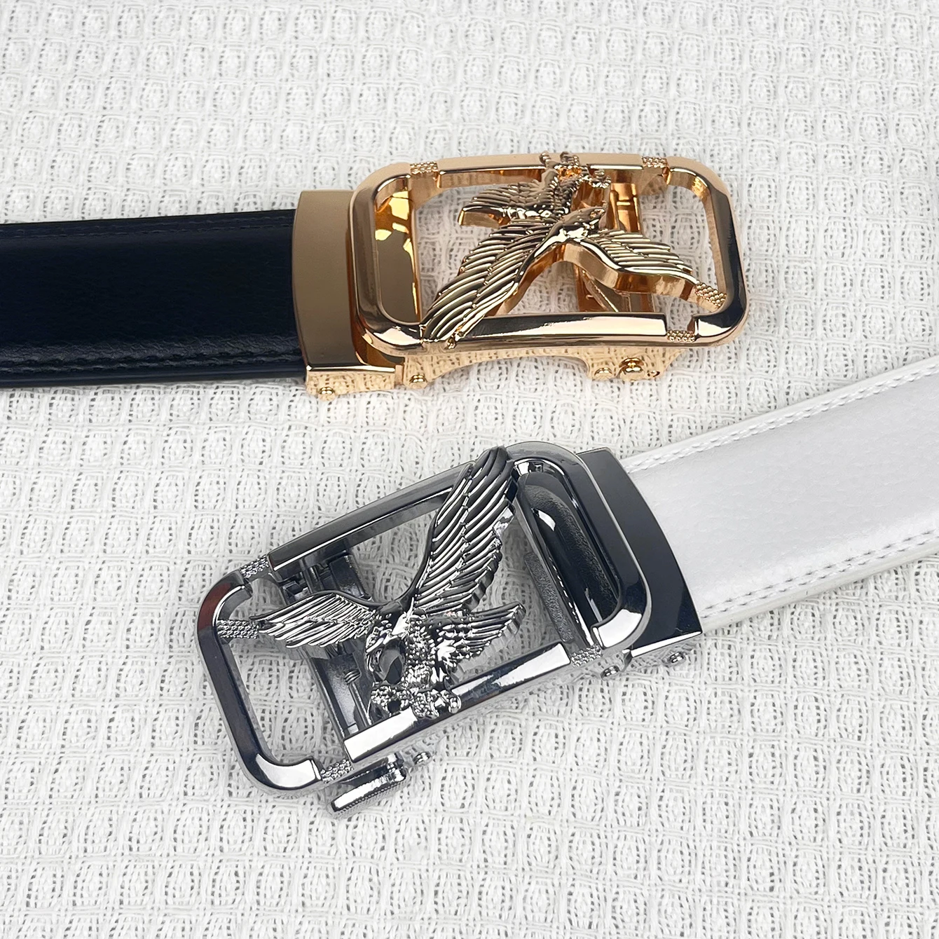 أحزمة جلدية للرجال بإبزيم تلقائي، حزام نسر رسمي للرجال، ماركات فاخرة، حزام خصر للرجال، إكسسوارات عصرية