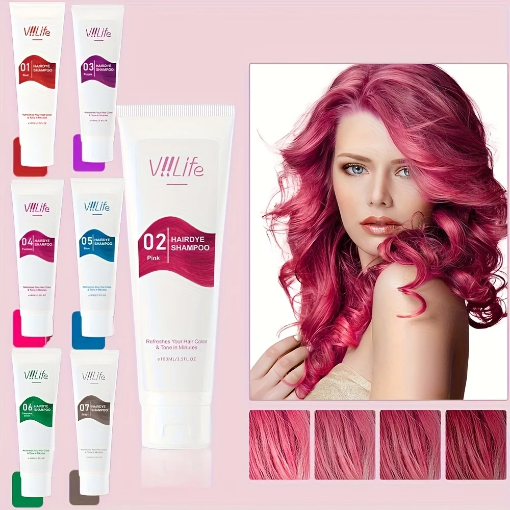 Vilife Home Color Fixing Dye Shampoo, Easy Quick Rinse, Multiple Colors, DIY At‑Home Hair Dye, Unisex