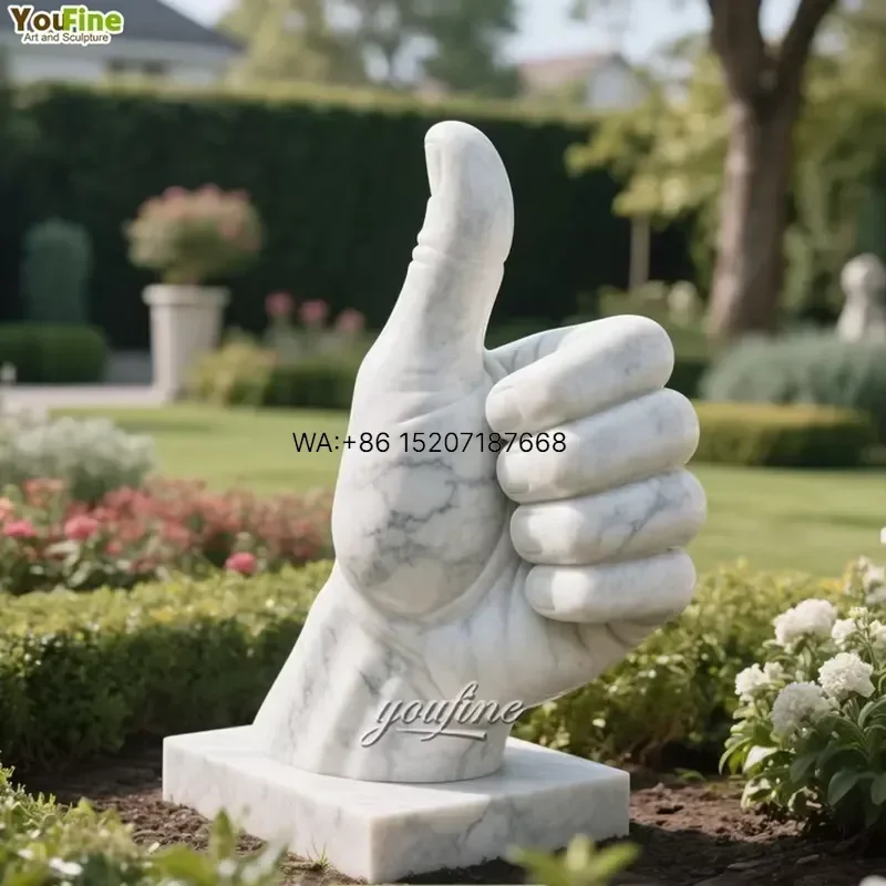 Wmwmnu for Personalized Outdoor Garden Custom Marble Hand Sculpture Artwork