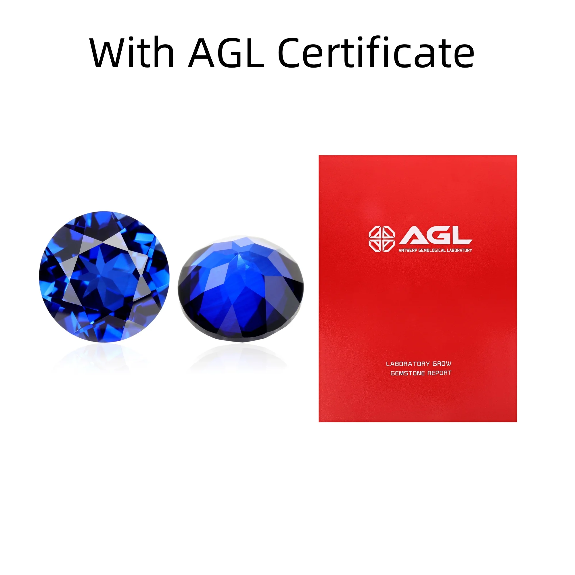 

Eme jewe Lab Grown Sapphire Round Cut Gemstone for Charms Advanced Jewelry Making Materials DIY With AGL Certificate