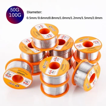 50/100g 0,5 mm-2 mm No-clean Rosin Core Soldeer Tin Wire Reel 63/37 CF-10 met 2% flux en laag smeltpunt voor elektrische doe-het-zelf-lassen