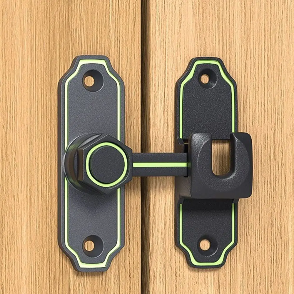 

Protable 90 180 Degree Luminous Door Buckle Safety Anti-theft Door Lock Guard Zinc Alloy No- punching Door Hasps Window