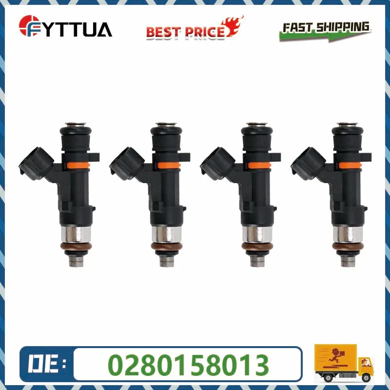 4pcs fuel Injector 0280158013 16600AX200 For Nissan Note E11 2006-2012 Micra III 3 C+C K12 2005-2010 Car Engine Parts