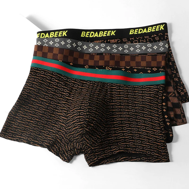 3PC 남성 속옷 남성 모달 복서 여름 얇은 소년 스포츠 항균 속옷 남성 복서 반바지 헤드