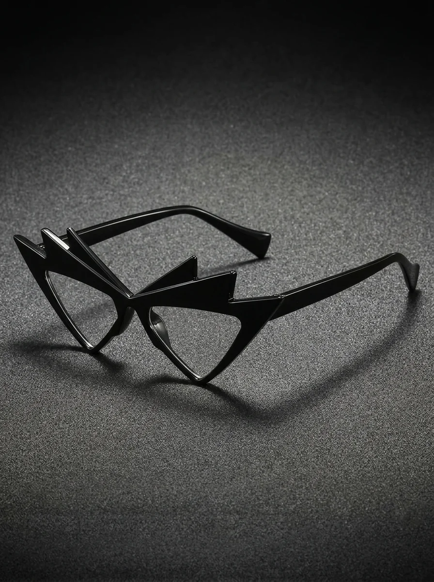Women Exaggerated Spiky Cat Eye Glasses Fashion Runway Decorative Eyeglasses Ladies Party Cosplay Eyewear