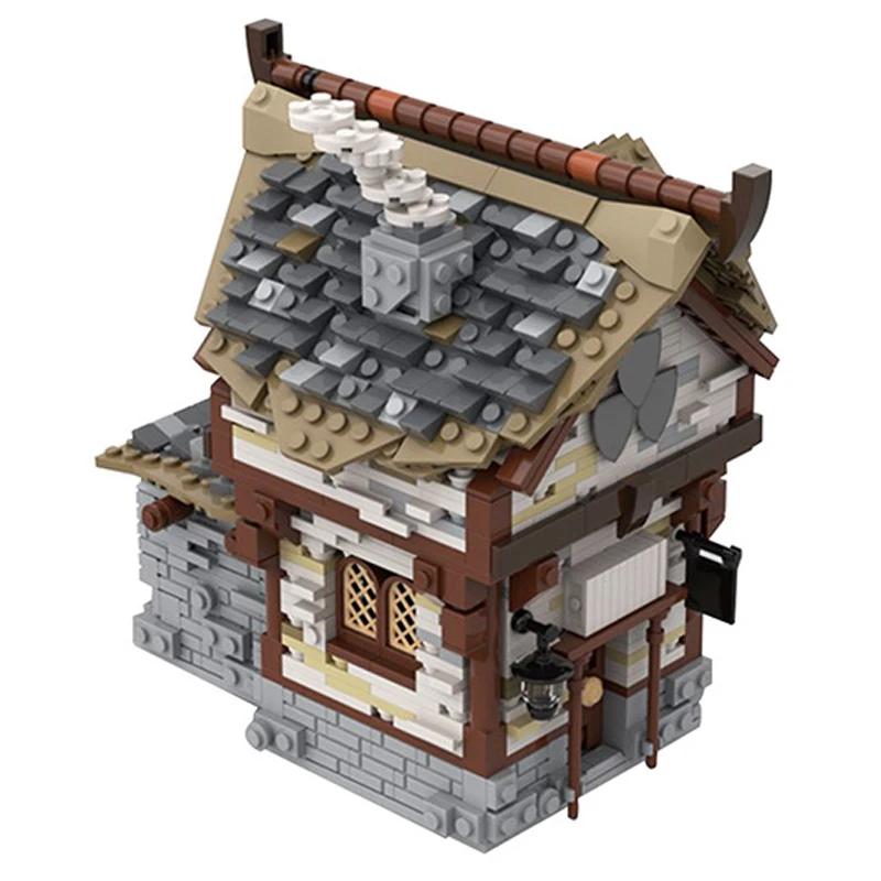 1087PCS MOC Taverne in Stile Medievale Building Blocks Set Città Street View Modello di Architettura Modulare FAI DA TE Assemblare Giocattoli Regalo Del Capretto