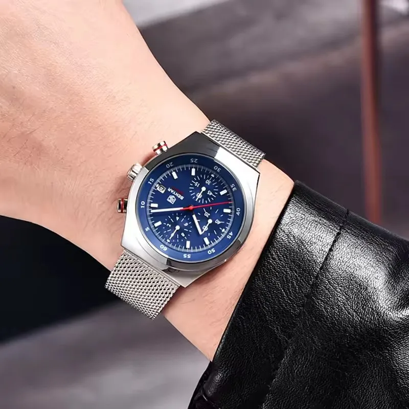 BENYAR 5200 мужские часы кварцевые простой дизайн водостойкий хронограф спортивные часы светящийся таймер секундомер деловые часы для мужчин