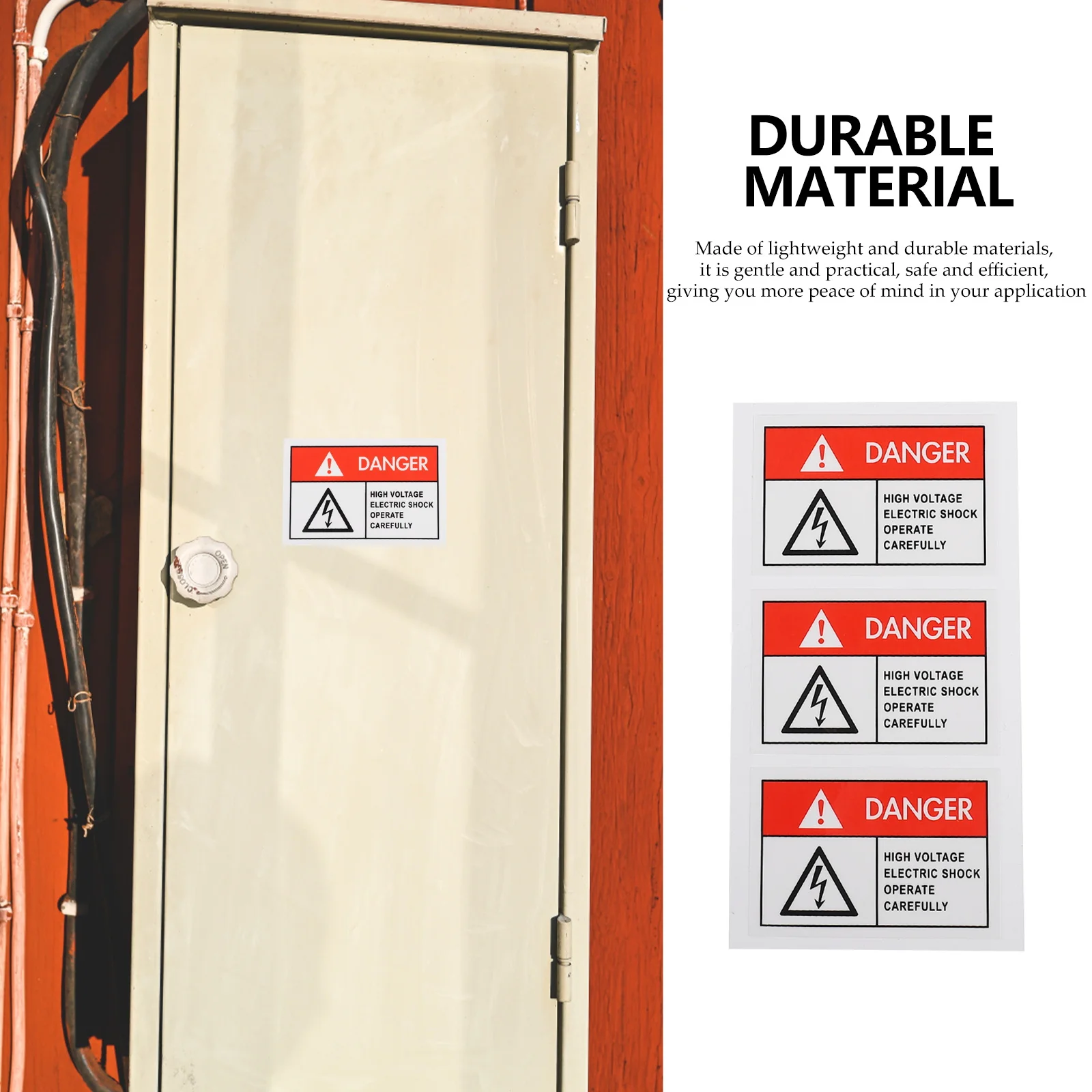 

6Pcs Electric Shocks Caution Stickers Reliable PP Synthetic Paper Easy to Paste Warning Sign for Equipment Safety Usage in