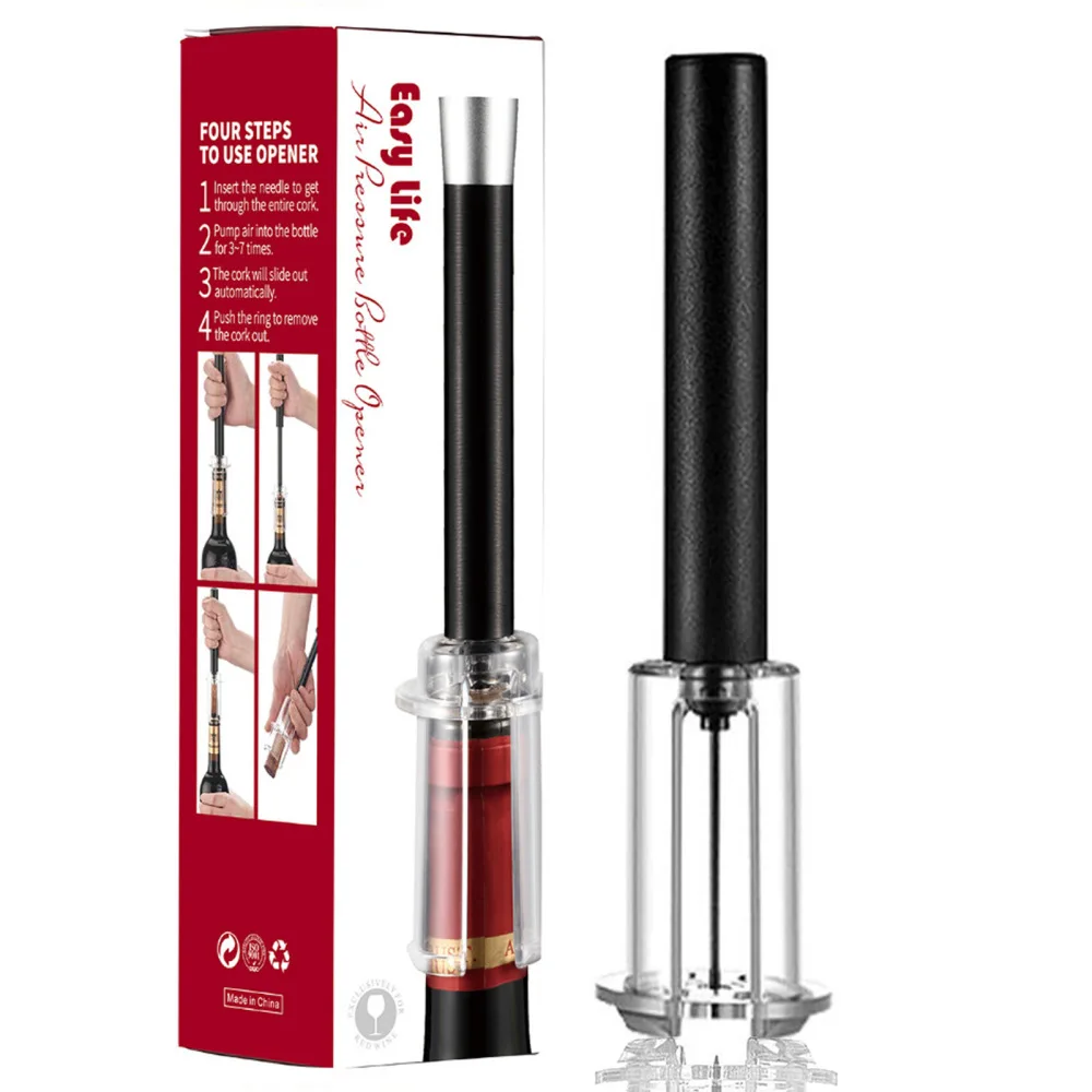 Portable Wine Air Pressure Opener Tool Manual Pump Cork Puller Reliable Kitchen Restaurant Bar Supplies Essential Wine Accessory