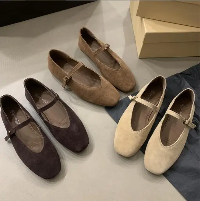 

2025 Spring New Brand Women Flats Round Toe Shallow Slip On Ladies Casual Ballet Shoes Soft Leather Eelgant Dress Shoes