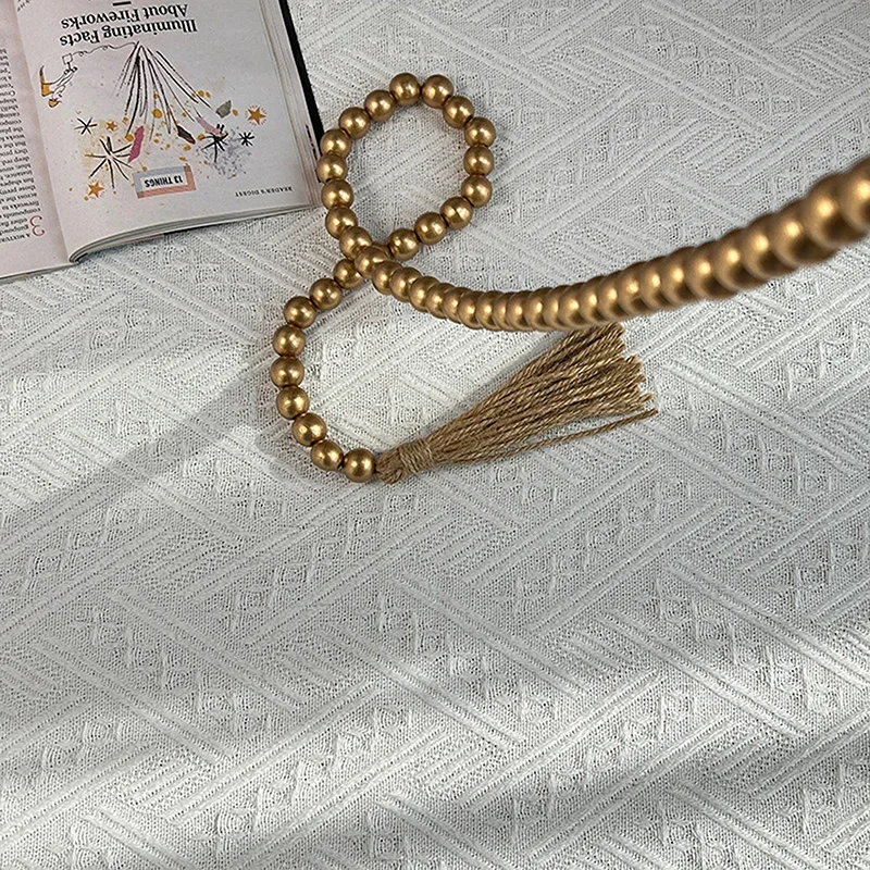 1pc Wooden Handmade Boho DIY Wood Bead Garlands Macrame Home Decor Farmhouse Rustic Tassel Decoration Wall Hanging image 2
