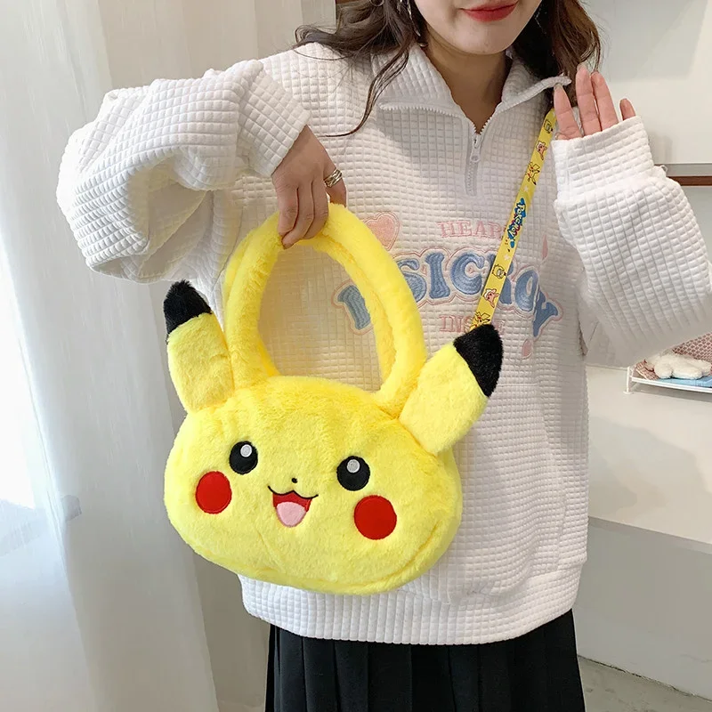 Kawaii Pokemon Plush Dolls Backpack Anime Pikachu Charmander Genger Mimikyu Eevee Soft Stuffed Bag Large Capacity Schoolbag Gift