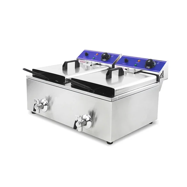 Double Tank Commercial Potato Chips Deep Fryer For Hot Sale