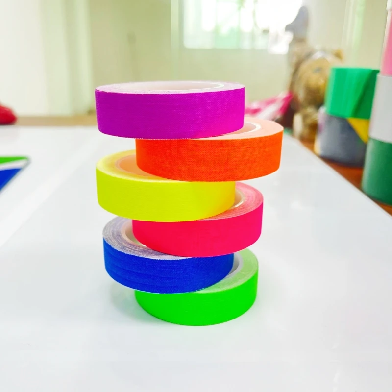 5m Fluorescent Tapes, Highly Adhesive, Leave No Residue, Suitable for Creating Ambiance at Events, Parties, and Stages