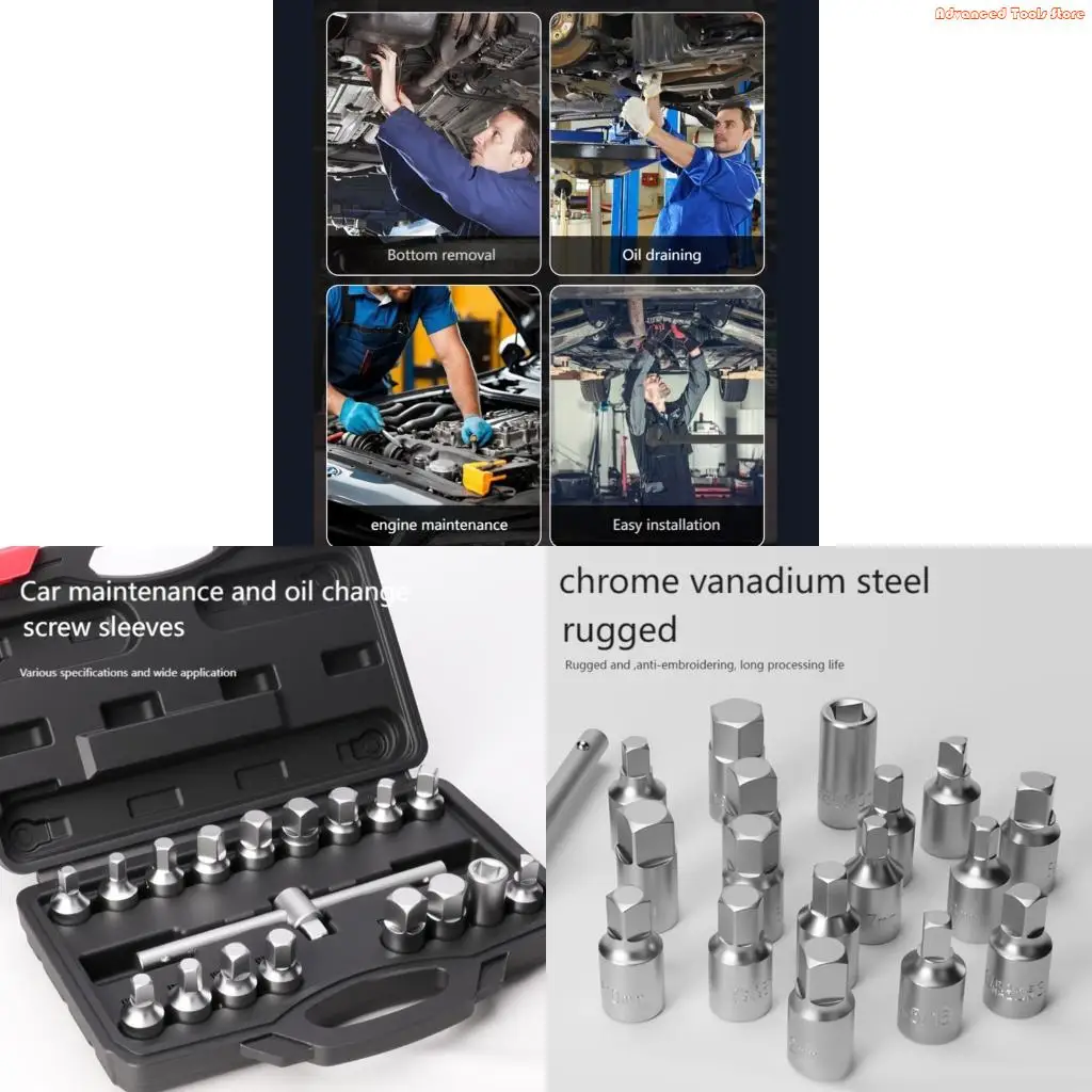 

Comprehensive 18pc Mechanic With Universal Lever Wrench Corrosion Resistant Socket Ergonomic Handles For Efficient Repairs W91B