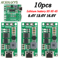 TypeC Multi-Cell 2S 3S 4S To 8.4V 12.6V 16.8V Step-Up Boost LiPo Polymer Li-Ion Charger 7.4V 11.1V 14.8V 18650 Lithium Battery