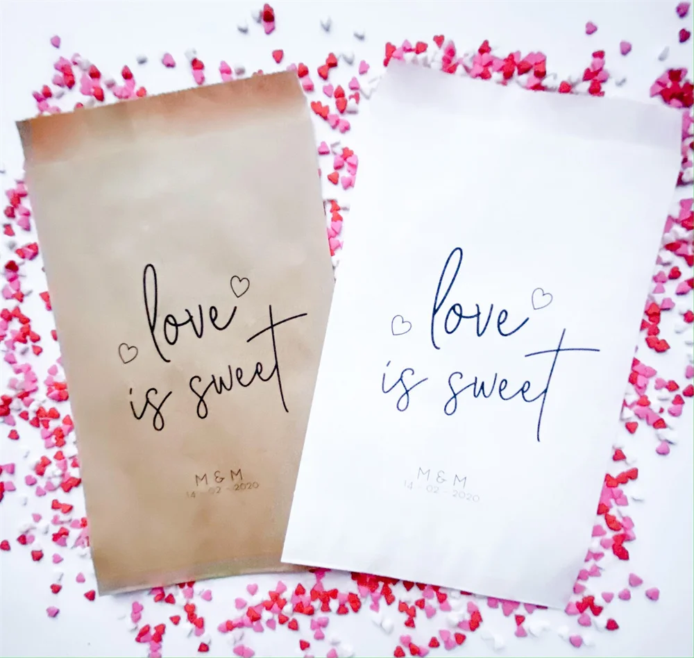 50 Love is Sweet | Wedding Favors Bags | Wedding Candy Bag