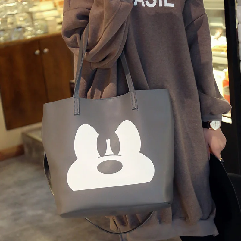 New Disney Mickey Mouse Women handbag Minnie Shoulder Diagonal Bag Casual Fashion Girl PU Bag Birthday Gifts