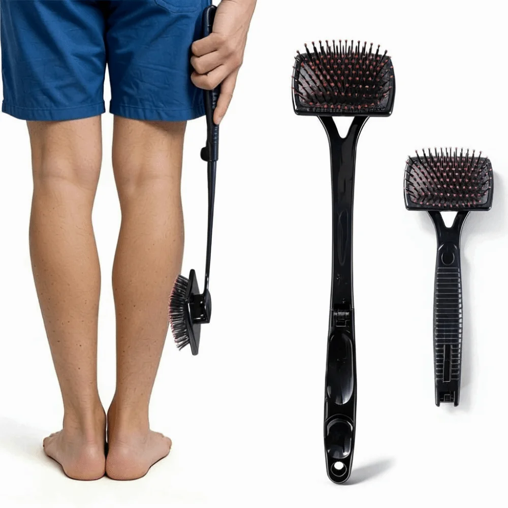 with Extended Hair Foldable Back Scratcher Elastic Skin-friendly Brush Head Airbag Massage Comb Muscle Relief Folding Handle