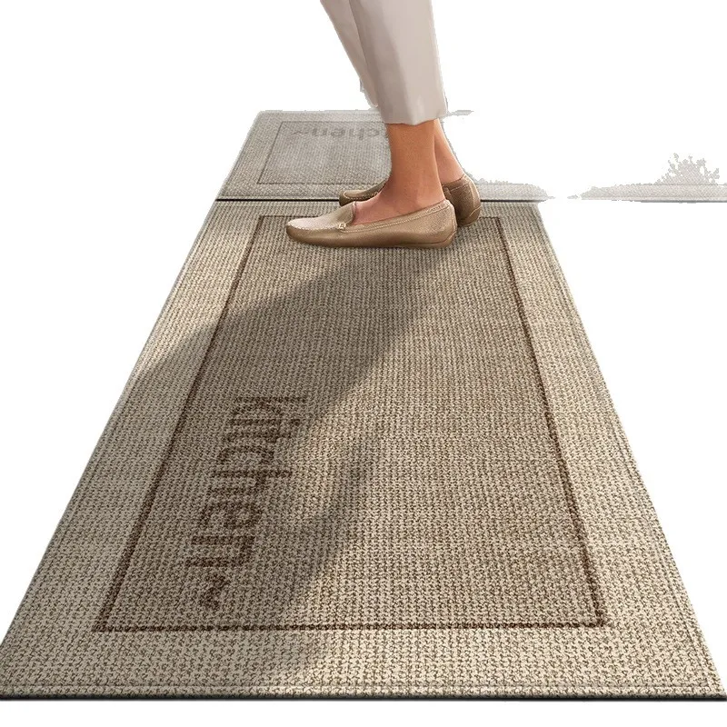 New Kitchen Entrance Mat Anti-Slip Oil-Proof Waterproof Wipe Clean Long Strip Entrance Carpet Modern Style Machine Knitted
