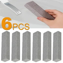 6Pcs Natural Pumice Toilet Cleaning Stones Heavy Duty Bathroom Brush Set for Stubborn Stains & Toilet Rings