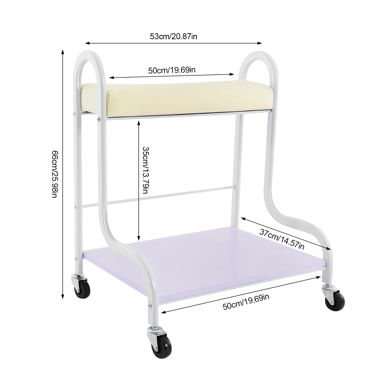 Foot Bath Trolley Beauty Salon Nail Cart Manicure Foot Rest Rolling Storage Station for Foot Manicures, Foot Massages - Image 2