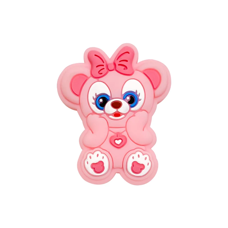 5 قطعة طفل جديد سيليكون ديزني الدب الكرتون الخرز الطفل العناية بالفم الغذاء الصف DIY الحلمة قلادة ملحقات لعبة الطفل #2