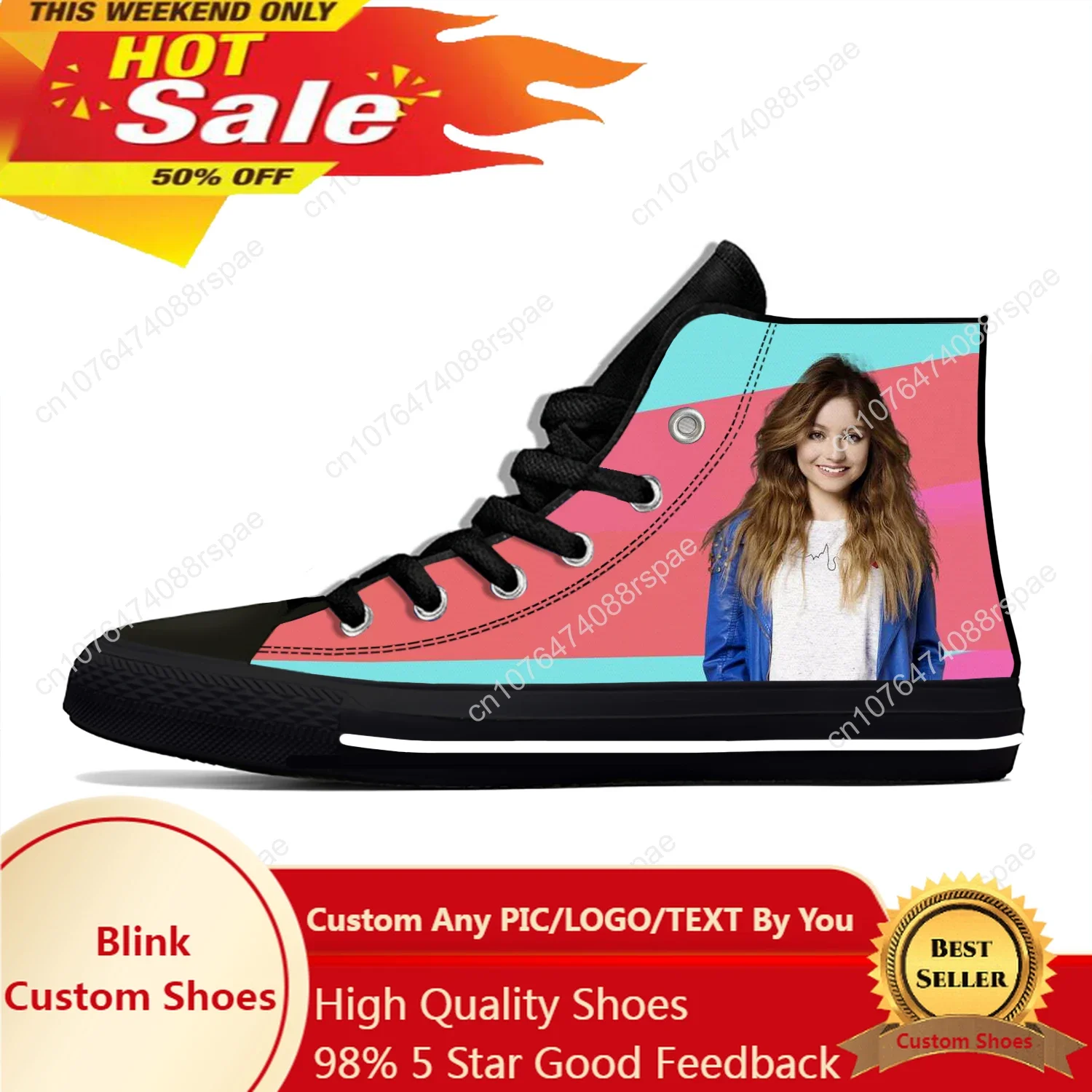 

Soy Luna Girl Printing Cute Novelty Design Lightweight Canvas Shoes Men Women Casual Breathable Sneakers High Top Board Shoes