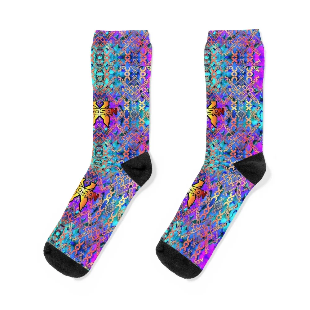 

Excision Psychedelic Neon Kaleidoscope Fan Art Wallpaper Socks Soccer gift warm winter Socks Female Men's