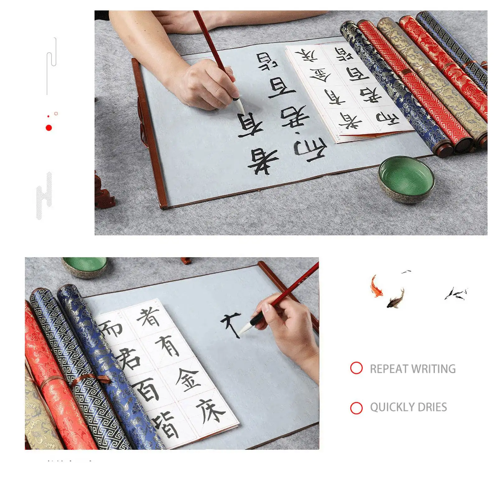 Water Writing Cloth Chinese Calligraphy Tool Water Writing Cloth Reusable Chinese Calligraphy Practicing Tool Student Stationery