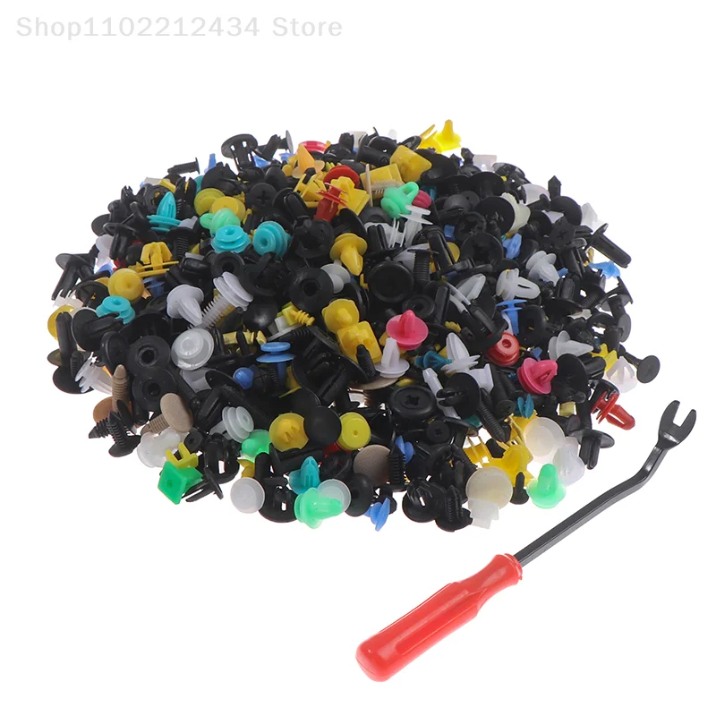 1000Pcs 30 kinds Universal Mixed Auto Fastener Car Bumper Clips with Crowbar