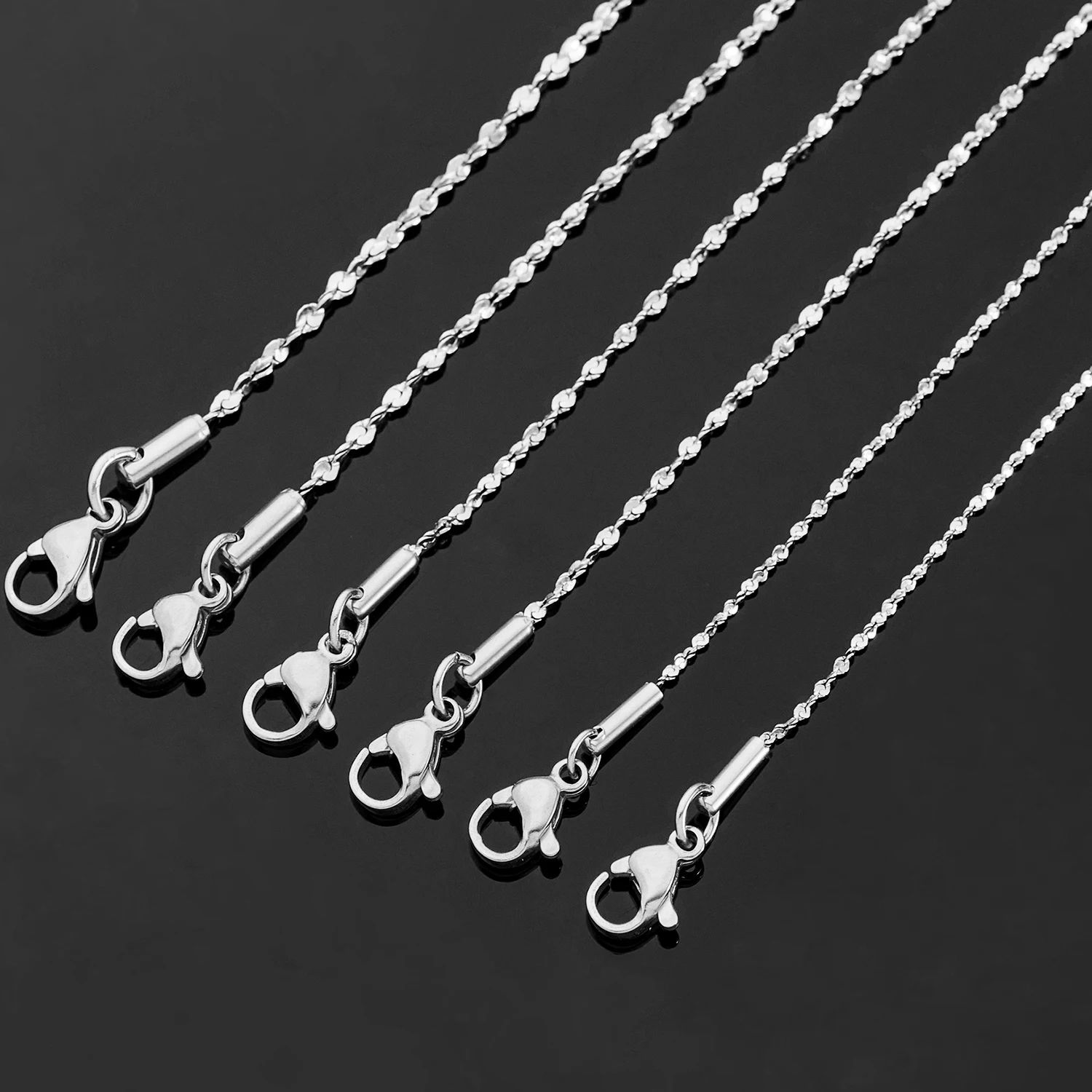 Elegante Halskette aus Edelstahl in Silberfarbe, luxuriöse Sternenkette, wasserdichter Schmuck für Frauen – Detail 3