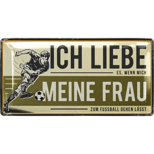 Blechschild Fußball Spruch Metallschild Männer Geschenk Garage 17x34cm --Tin Sign