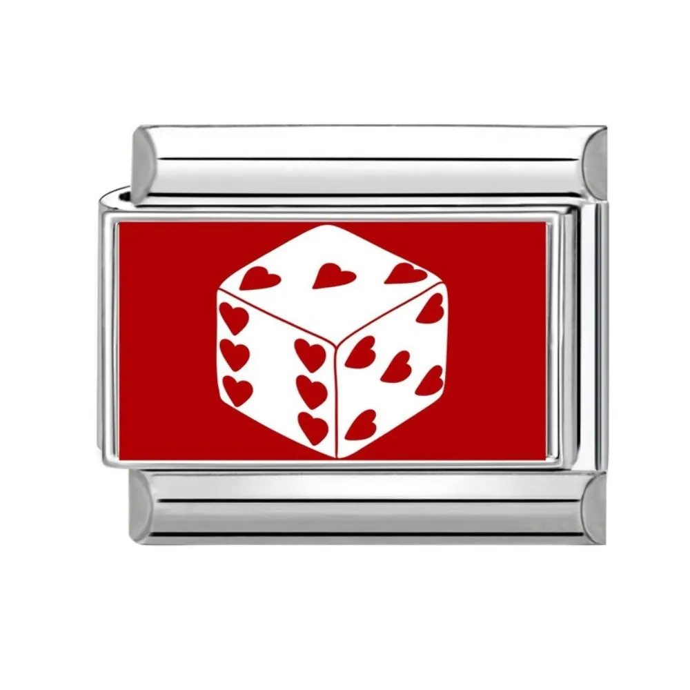 Red Element Italian Module Bracelet Stainless Steel Design Fit 9mm Bracelet Charm Italian Links Spliceable Multi-Function