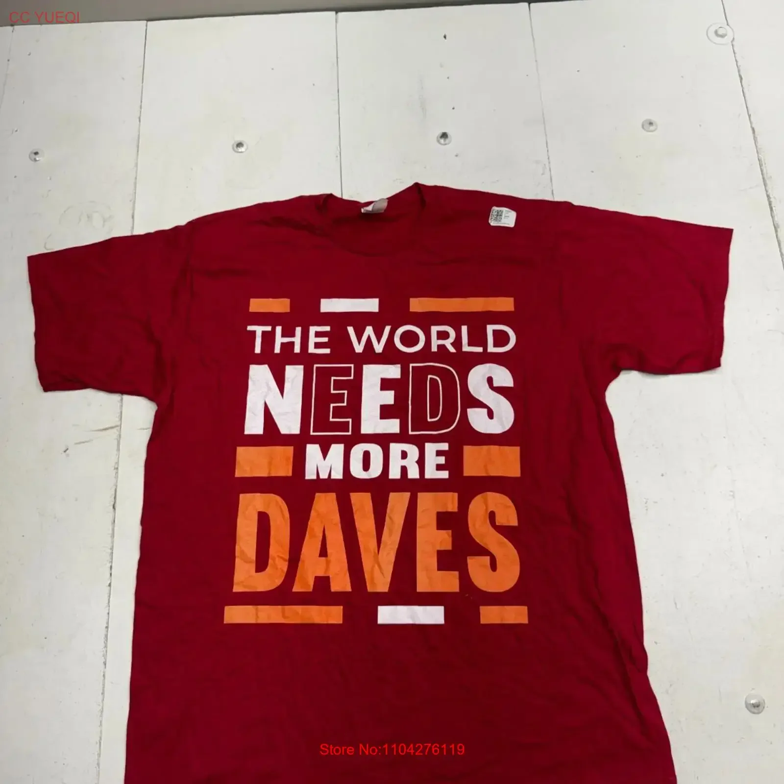 Port Company Solid Red Need More Daves Print  T Shirt Mens Size XL vintage Washed Unisex designer clothes Soft Slightly