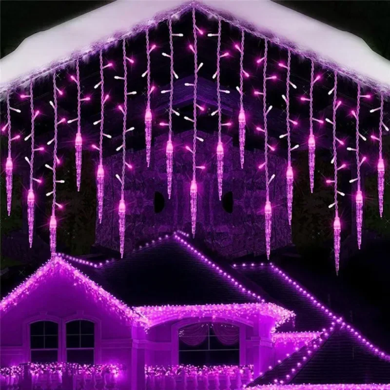 LED Cortina Icicle String Lights, Natal Guirlanda, Cachoeira, Droop Jardim, Rua, Ao ar livre, Luz decorativa do feriado, 3,5 m, 4m