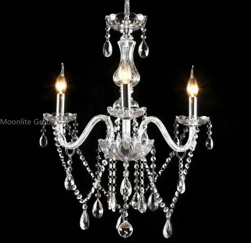 

Modern Crystal Chandelier LED Transparent Crystals Luxury Pendant Light for Living Room Bedroom - Adjustable 4-18 Arms