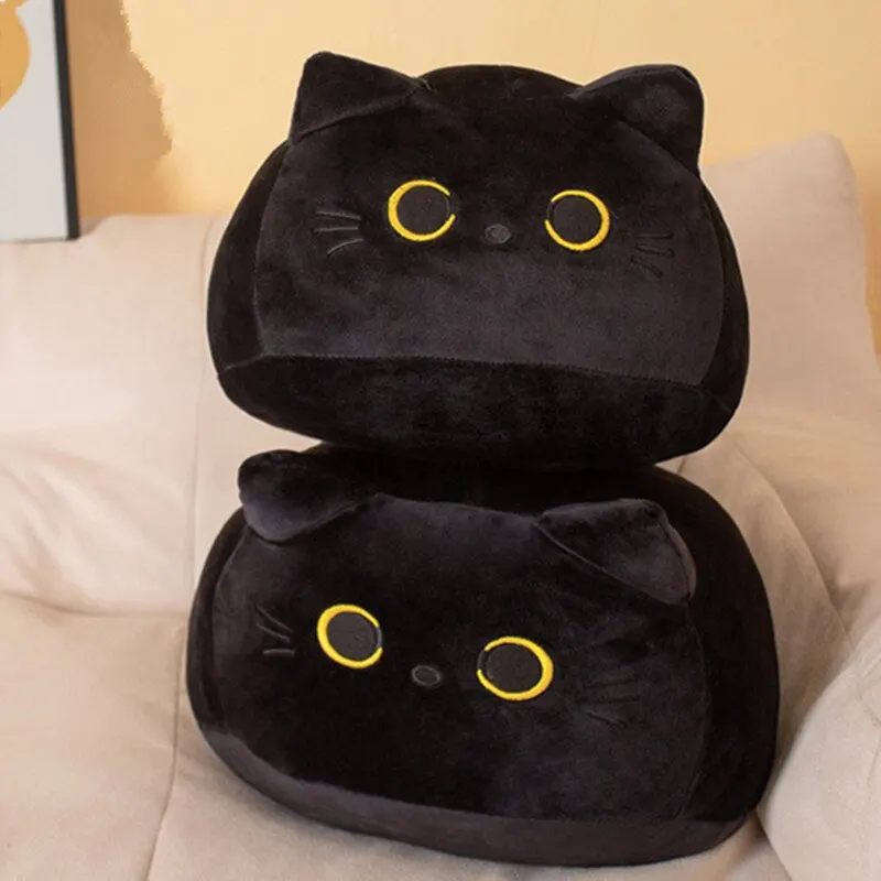 Kawaii Black Cat 20cm peluche bambola di alta qualità grassoccio animale gattino farcito regali morbidi per ragazzi ragazze amici decorare bambini