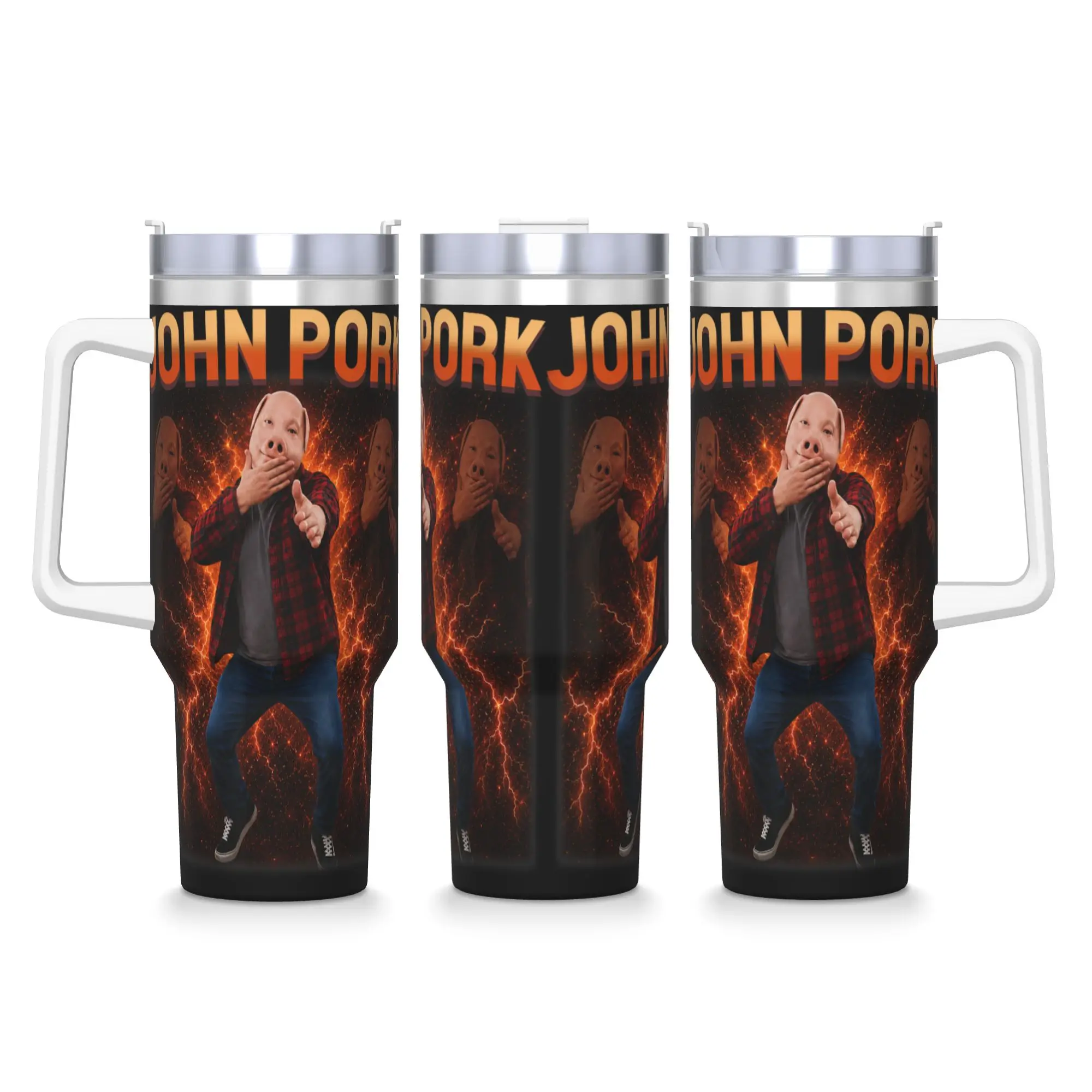 John Pork Calling Decline Accept Incoming Call Scuba Stainless Steel Tumbler Driving Mugs Cup Thermal Mug Milk Tea Water Bottle