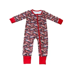 Wholesale baby rompers clothing long sleeve  santa cola zipper sleeper christmas romper