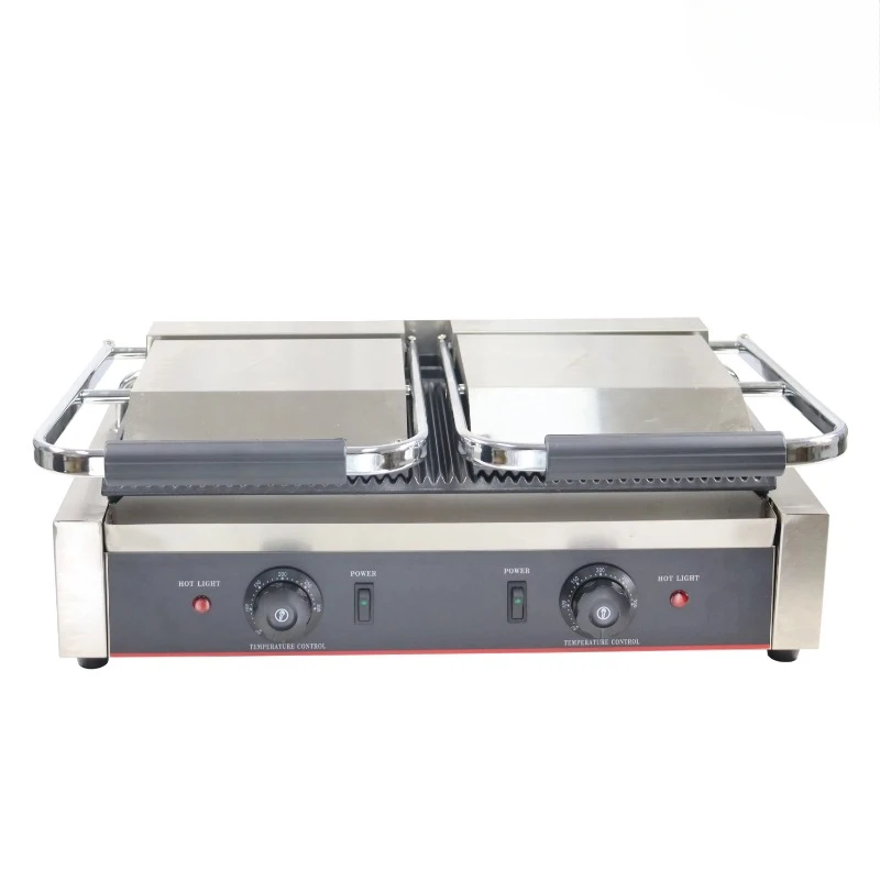 Popular Hot Selling Electric Double Head Electric Contact Grill Sandwich Panini Press Grill Contact Grill Machine