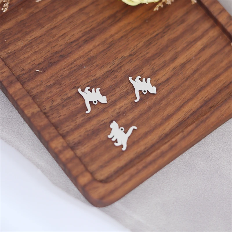 3pcs/lot Stainless Steel Animal Cat Kitten Pendant For Jewelry Making Supplies Charms DIY Necklace Earrings Accessories