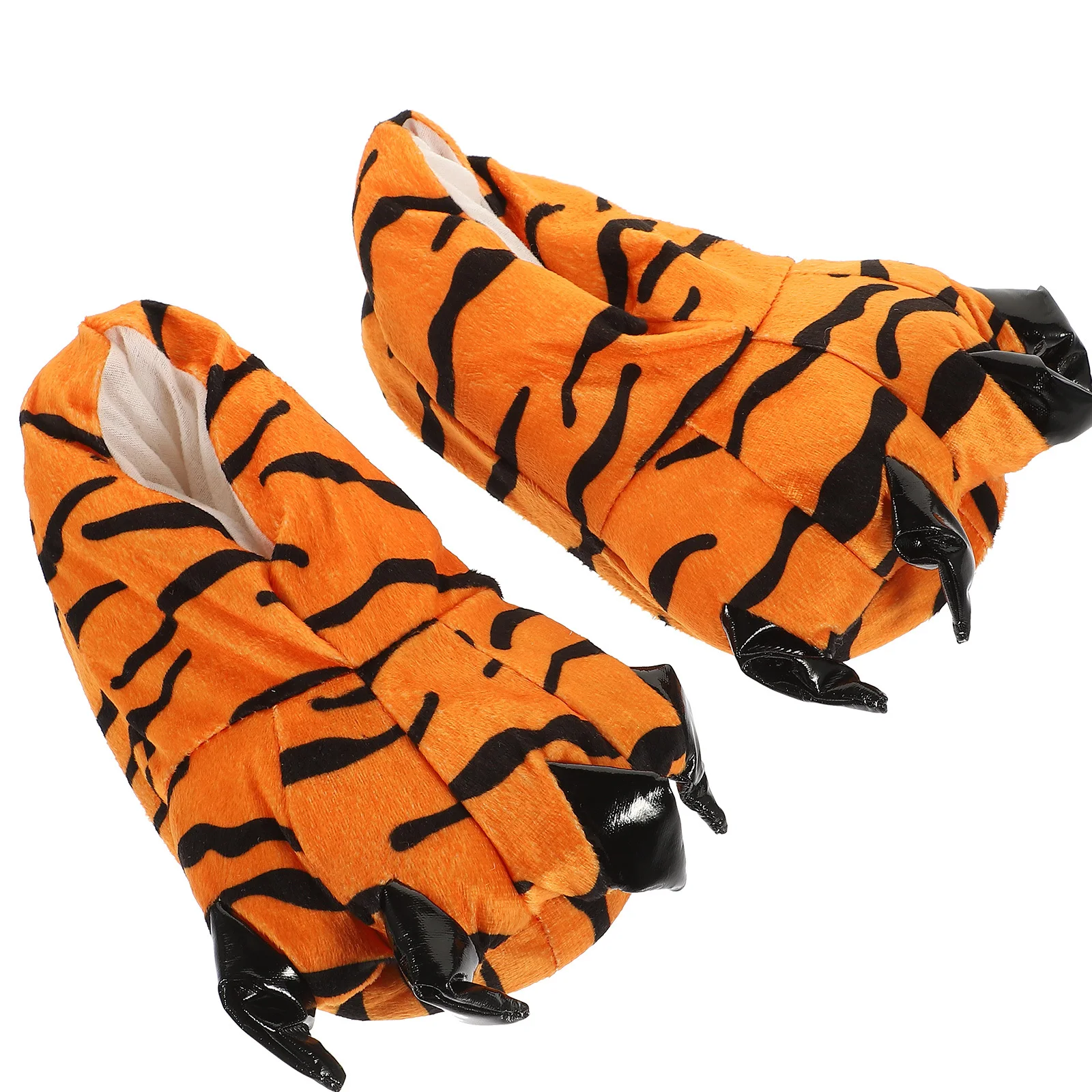 

1 пара тапочек с изображением лапы динозавра, теплые удобные зимние домашние уличные тапочки из хлопчатобумажной ткани для детей, женщин и мужчин