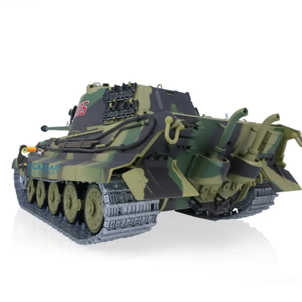 Henglong RC Tank 3888A 2.4G 1/16 7.0 German King Tiger Metal Track Barrel Recoil BB Airsoft Military Toucan Boy Toys TH17524