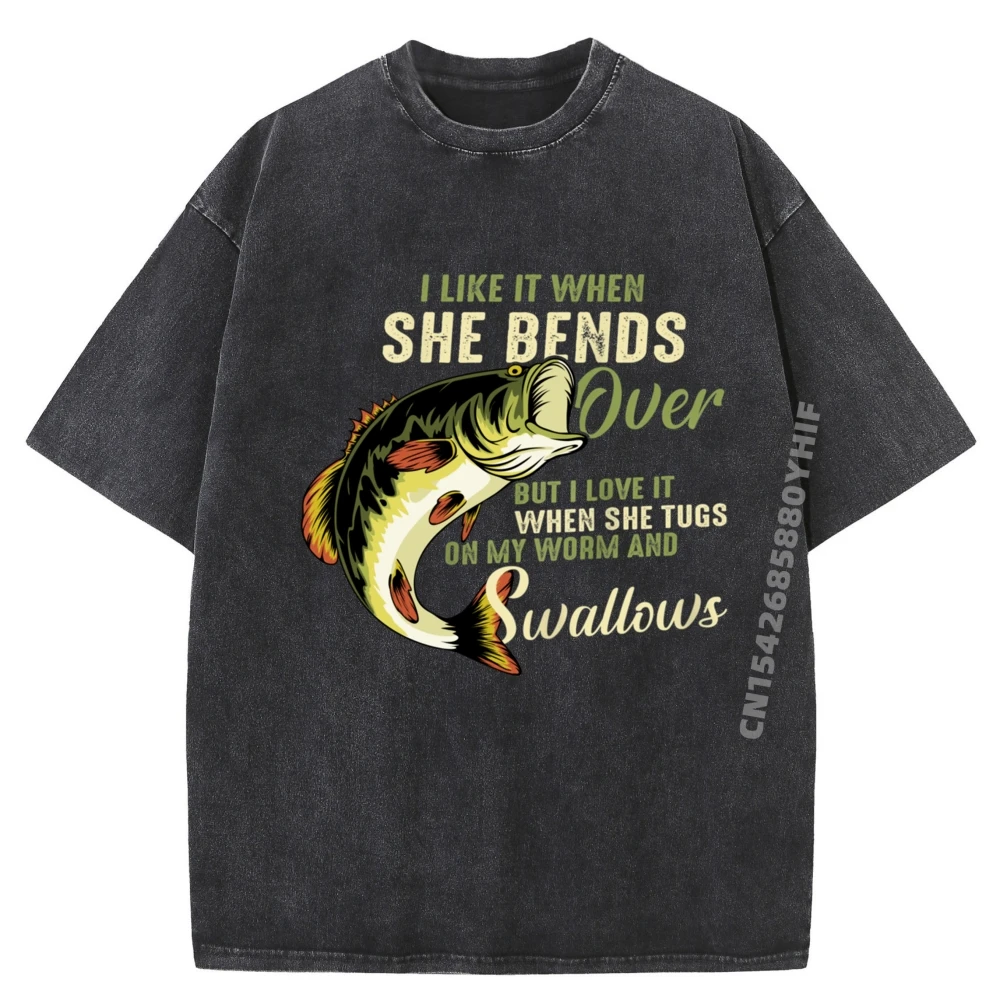 

I Like It When She Bends Over But I Love It Дизайнерская футболка Аниме Футболка Мужская стираная рубашка для отдыха с принтом