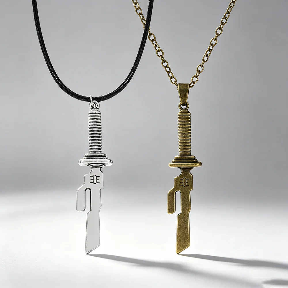 Jujutsu Kaisen Fushiguro Toji Inverted Spear of Heaven Pendant Necklace Vintage Anime Cosplay Metal Sword Jewelry Gift for Fans